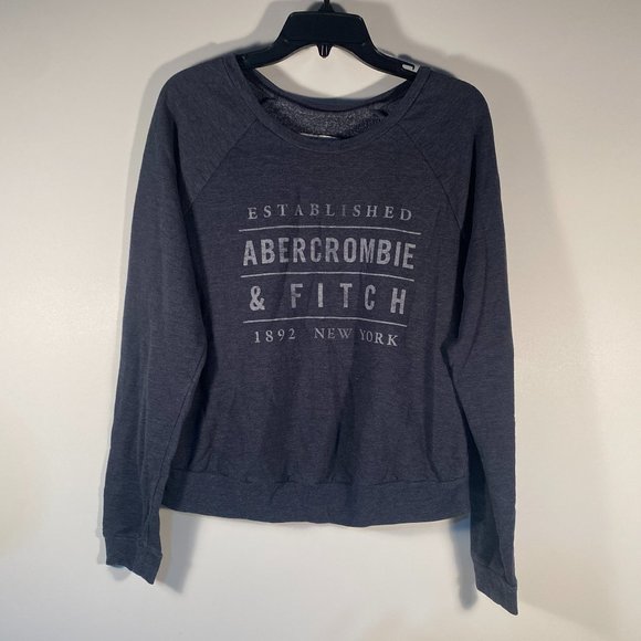 Abercrombie & Fitch Pull Over Logo Long Sleeve Casual Shirt Women Size L - Picture 1 of 7